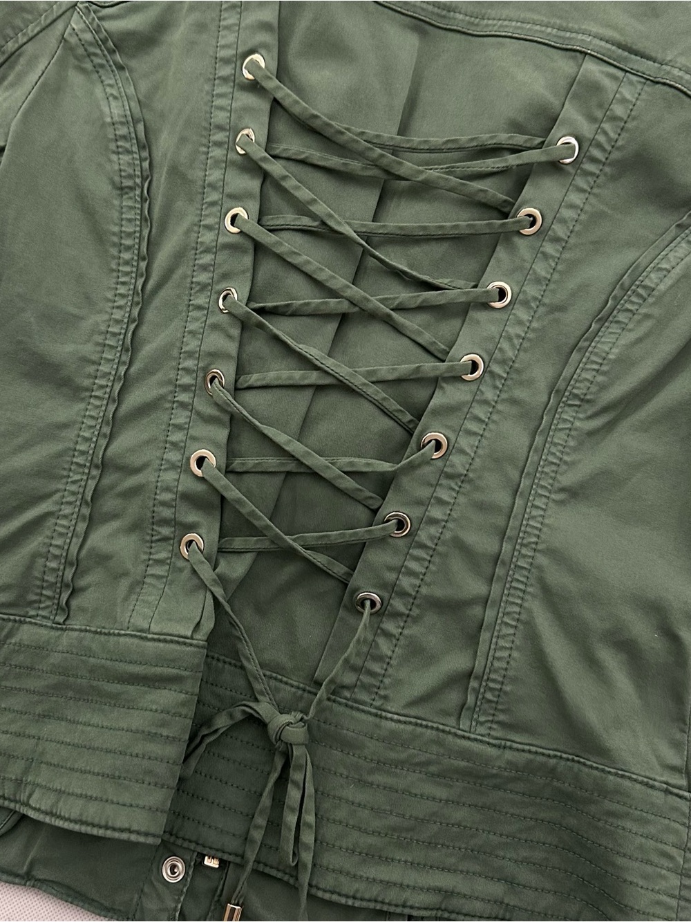 Sz 4 White House Black Market Olive Utility Jacket - Picture 10 of 14